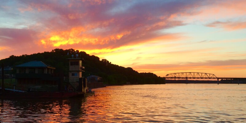 Sunset ove Hannibal, MO Mississippi River